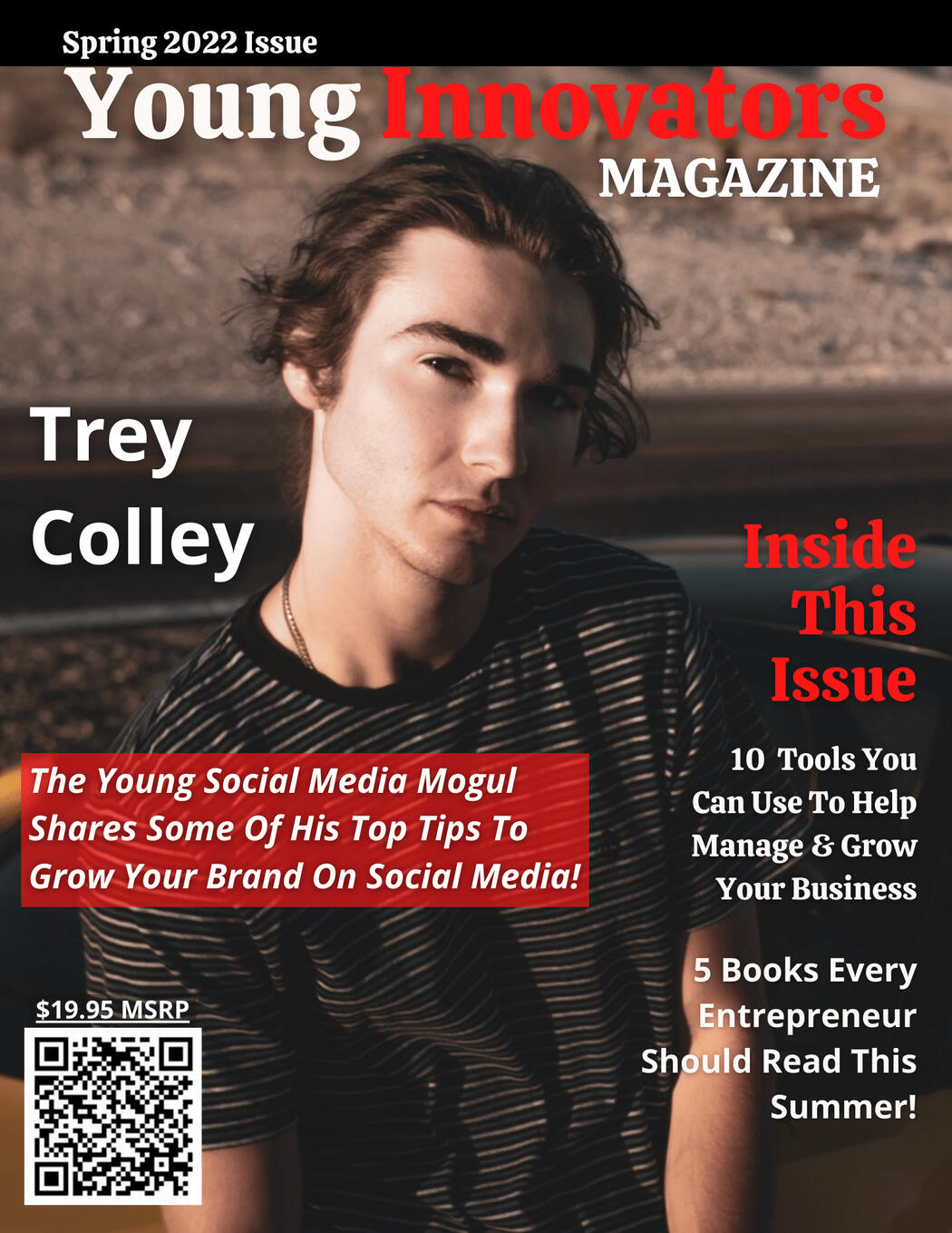 Trey Colley Cover Of Young Innovators Magazine Summer 2022 Issue